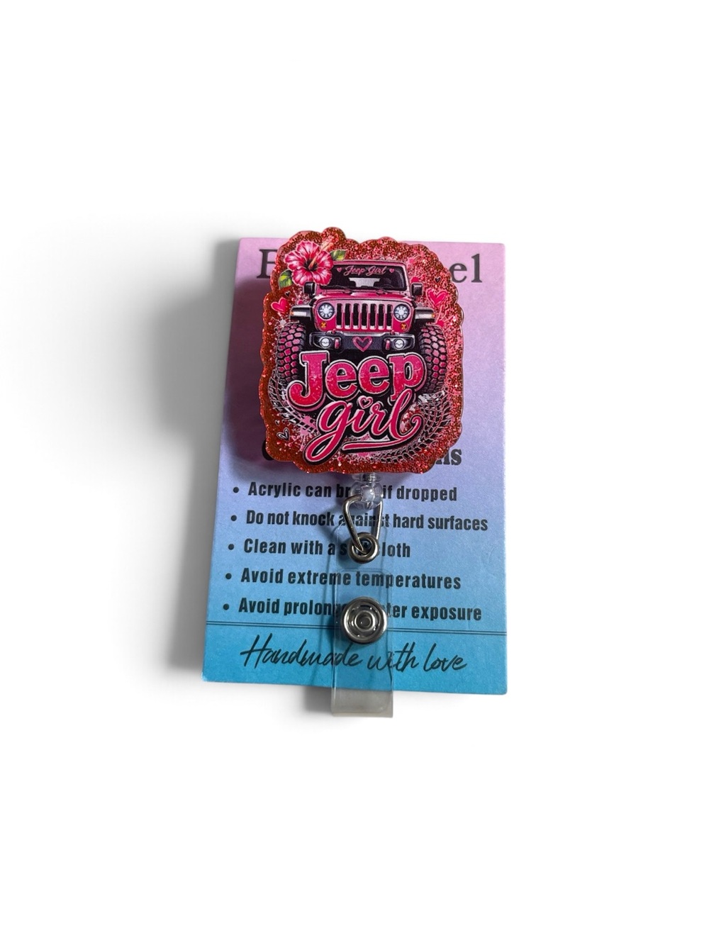 Jeep Girl Pink Badge Reel